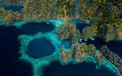 Filipiny - wycieczka objazdowa (18) widok na Twin Lagoon, Podwójna Laguna Coron.jpg